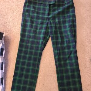 Vineyard Vines Womens Tartan Pants in Green and Blue